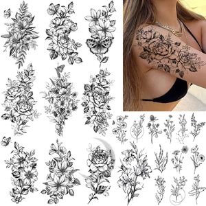 <span class=keywords><strong>Tatuajes</strong></span> Temporales de <span class=keywords><strong>Flores</strong></span> Individuales Sensuales <span class=keywords><strong>para</strong></span> Mujeres, Tatuaje Floral Realista <span class=keywords><strong>para</strong></span> <span class=keywords><strong>el</strong></span> <span class=keywords><strong>Cuello</strong></span>, Tatuaje Temporal Falso <span class=keywords><strong>para</strong></span> Adultos - Product Image 1