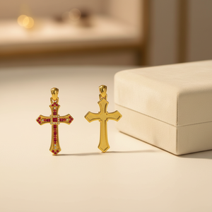 18K <strong>Solid</strong> <strong>Gold</strong> Cross <strong>Pendant</strong> AU750 Real Pure <strong>Gold</strong> Luxury Fine Jewelry Charms Wholesale Unisex <strong>Pendant</strong> - Product Image 5