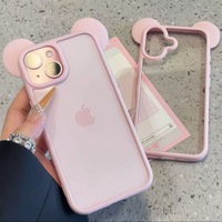 Coque de téléphone anti-chute en forme d'oreilles de Mickey Mouse 3D pour iPhone 12 13 14 15 16 Plus 17 Promax