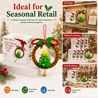 Kit de Manualidades para Corona Navideña, Adorno para Árbol de Navidad, Tallo de Chenilla, Arcilla de Secado al Aire, Regalo Navideño, Venta al Por Mayor OEM
