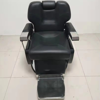 Chaise de barbier en cuir noir classique meubles de salon de barbier pour hommes meubles de chaise de barbier