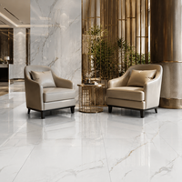 Carreaux de sol et de mur aspect marbre de luxe poli 600x1200mm, motif pierre brillant pour hall de villa et intérieur commercial