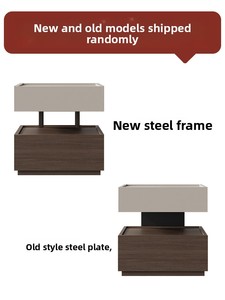 Comodino a blocco flottante stile <span class=keywords><strong>casa</strong></span>, design minimalista italiano, illuminazione integrata, lusso discreto, contenitore in legno di alta gamma per camera da letto padronale - Product Image 3