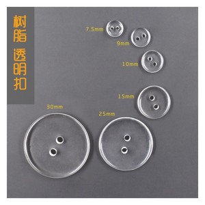 Nút Làm Máy Kho Nút Áo Sơ Mi Nhựa Tròn Màu Trắng Đen Trong Suốt 2 Lỗ - Product Image 3