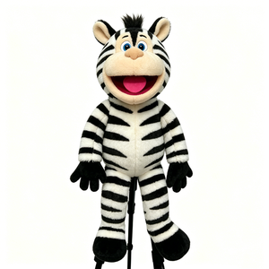Marioneta de mano de cebra de dibujos animados, marioneta de cebra a rayas blancas y negras, juguete de peluche suave para contar historias - Product Image 3