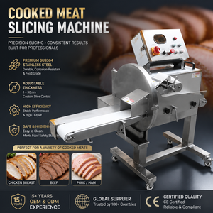 Máquina Cortadora de <span class=keywords><strong>Carne</strong></span> Industrial Certificada CE, Cortadora de <span class=keywords><strong>Carne</strong></span> Automática de Alta Velocidad para Jamón, Pavo, <span class=keywords><strong>Carne</strong></span> Asada, Salchicha - Product Image 1