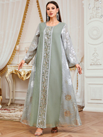 Nouvelle robe élégante musulmane de Dubaï, robes élégantes pour femmes, patchwork brillant, caftan de Dubaï, femme
