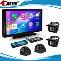 Nouveau Moniteur de Camion Populaire 10,36 Pouces Quad Split avec DVR 4K, Carplay et Android Auto, Kit Caméra de Recul pour Camion