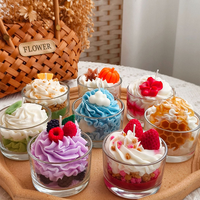 Bougies parfumées artisanales en verre, tendance, assortiment de fruits et crèmes, bougies d'aromathérapie au soja, garnitures personnalisées, vente en gros