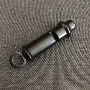 Metal Survival Whistle Black Outdoor Camping Durable With Metal Head Strap And Keychain Handle - Product Image 3