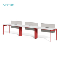 Mobilier de bureau moderne, panneau de particules, ordinateur de bureau, bureau pour 4 places, poste de travail
