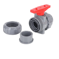 Vanne à boisseau sphérique double union en UPVC BSX DN20-DN110 (1/2"-4") PN16 Norme DIN, Vanne industrielle en PVC, Prix de gros usine