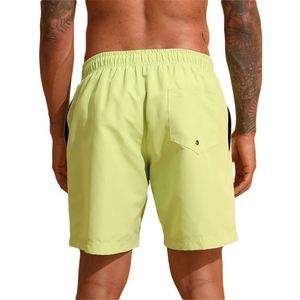 Shorts de bain unis pour hommes, coupe ample, séchage rapide, avec doublure boxer intégrée, pour l'été et la plage, vente en gros - Product Image 3