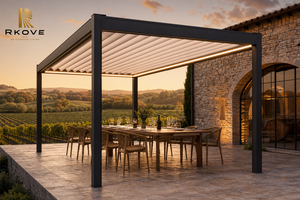 Pérgola Exterior de Aluminio RKOVE RK-C3 4*5m, Gazebo con Techo de Lámparas, Protección Solar UV para Patio - Product Image 3