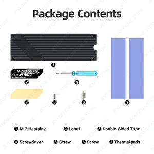 مصنع JEYI <span class=keywords><strong>M</strong></span>.2 NVMe SSD مبرد ثنائي الجانب من الألومنيوم وسادة تبريد و PS5/PC 10 ℃ قطرة - Product Image 6
