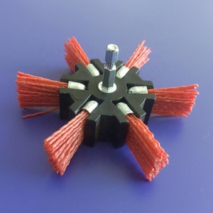 <span class=keywords><strong>Brosse</strong></span> à lamelles en <span class=keywords><strong>nylon</strong></span> rouge 100 mm, qualité industrielle, fonction de polissage avec <span class=keywords><strong>perceuse</strong></span> électrique, personnalisable OEM, poils abrasifs - Product Image 2