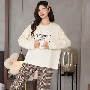 LONGD 여성용 긴팔 파자마: <span class=keywords><strong>CVC</strong></span> 혼방 원단, 수분 흡수, 속건, 통기성, 편안함, 캐주얼 - Product Image 2