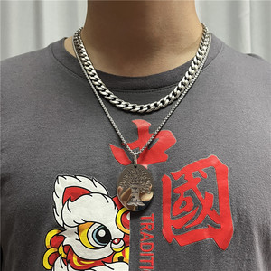 Yunnique – collier avec pendentif arbre de vie en acier inoxydable pour hommes, cadeau, motif végétal géométrique, 12088 - Product Image 3