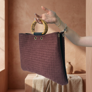 Borsa Tote da Donna in PVC e Cotone di Alta Qualità, Design Classico Rock, Grande Capacità, Tracolla Singola, Fatta a Mano - Product Image 3