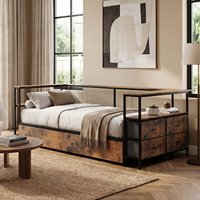Lit d'angle en métal double avec tiroirs de rangement pour enfants et adolescents, mobilier de chambre à coucher peu encombrant, plateforme pour hôtel, école, appartement