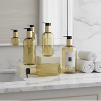 Bouteille de shampooing cylindrique de 250 ml et 300 ml, flacon de gel douche, flacon de lotion avec pompe pulvérisatrice, flacon cosmétique transparent en PET avec impression à l'écran