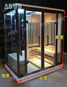 Douche à vapeur et sauna 2 personnes maison combinée Canada pruche salle de bain douche à vapeur en verre trempé sauna seks avec film <span class=keywords><strong>moel</strong></span> - Product Image 2
