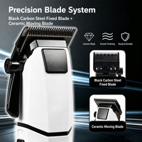 Tondeuse à cheveux 7000 tr/min, 2 vitesses, moteur 390, ultra-silencieuse 33 dB, rechargeable USB 2000 mAh, 150 min d'autonomie, pour salon et barbier, avec peignes de guidage pour dégradé
