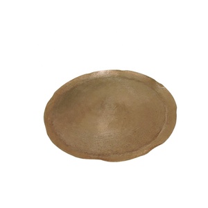 Juego de 2 bandejas de visón de aluminio | Bandejas de servicio de color dorado y cobre de forma redonda Serveware decorativo elegante y duradero - Product Image 4