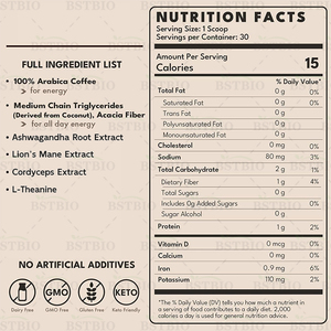 BSTBIO OEM Instant Arabica fungo <span class=keywords><strong>caffè</strong></span> in polvere MCT olio L-teanina con <span class=keywords><strong>caffè</strong></span> ai funghi - Product Image 4