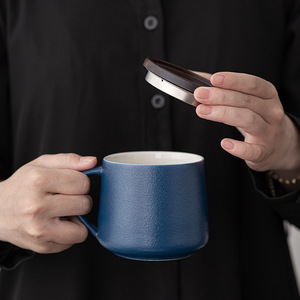 Laser Engraving Porcelain Tea Cup Wood Cover Ceramic Coffee Mug Custom logo Printed - Product Image 3