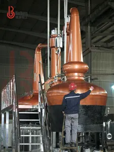 Iskoç viskisi-Malt ve tahıl Alambic Pot hala zanaat damıtma bakır Pot hala viski damıtma ekipmanları damıtma tarafından kullanılan