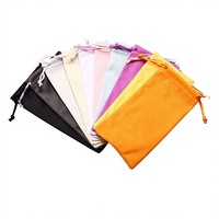 Pochette à lunettes en velours microfibre personnalisable avec cordon de serrage, colorée, portable, étui à lunettes