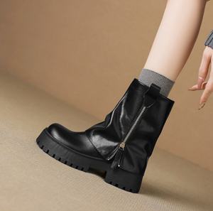 Bottines confortables antidérapantes en cuir véritable respirant et imperméable pour femmes - Product Image 4