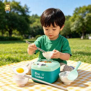 Mini-cuiseur à riz électrique jouet avec lumières et sons, ensemble de jouets de cuisine pour enfants - Product Image 4