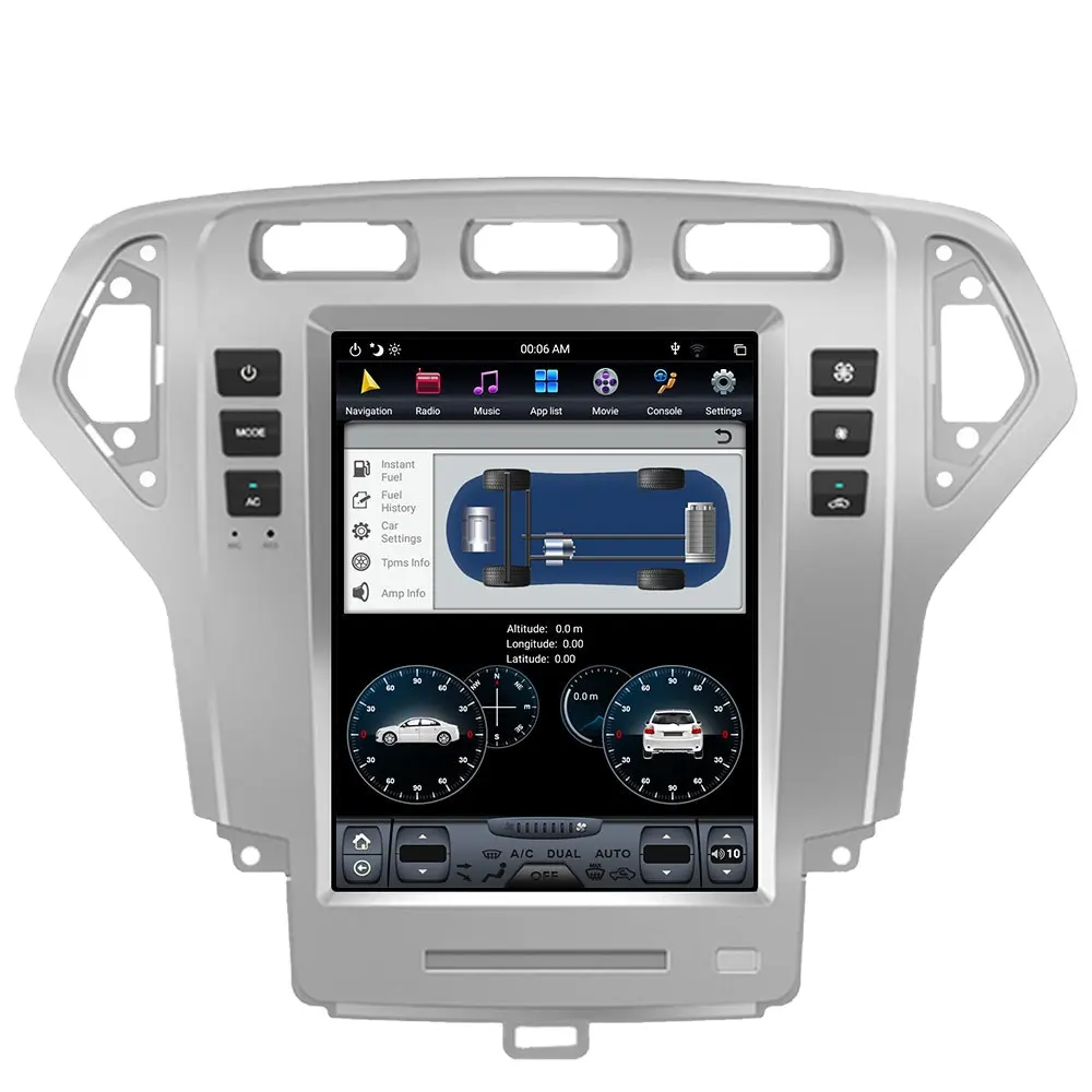 Fabrika fiyat Android 11.0 8 + 128GB için Ford Fusion Mondeo 2007-2010 dikey ekran multimedya oynatıcı otomobil radyosu araba Stereo DVD