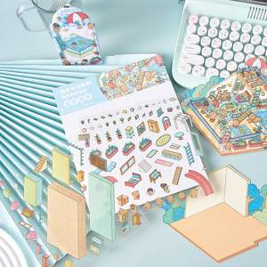 Pegatinas de Escenas en Miniatura de Plástico 3D Estereoscópicas, Cabaña de las Cuatro Estaciones, Material de Decoración DIY para Planificador Estudiantil, Troquelado - Product Image 3