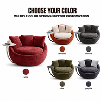 Fauteuil simple moderne italien pour chambre à coucher, salon, balcon, appartement et hôtel, fauteuil inclinable pivotant