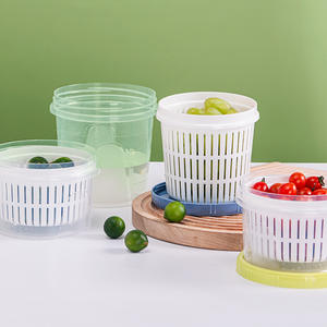 Contenedor de Almacenamiento de Alimentos FreshKeeper, Cilíndrico, con Tapa de Clip, 0.3 kg, Color Sólido, Drenable, Caja para Conservación de Vegetales de Cocina - Product Image 1