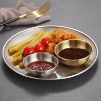 En gros, mini coupelles rondes dorées en acier inoxydable pour sauces, condiments, trempettes, apéritifs, sauce soja et sushi