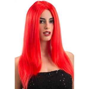 PARRUCCA ROSA LUNGA E LISCIA DA DONNA, TAGLIA UNICA - Product Image 1