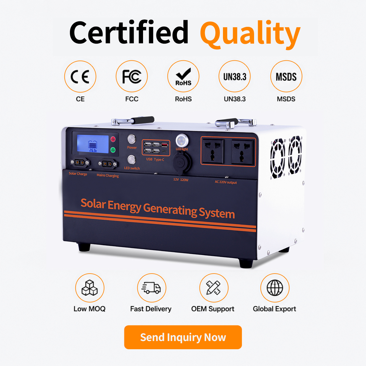 3000WH Household Solar Grid LiFePO4 Battery MPPT Emergency Energy Storage Portable Power Station RV Port Pure Sine Wave Inverter · image 6