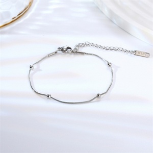 Minimalist 18K Golden Bangle Stainless Steel Ankle Jewelry Beads <b>Bracelet</b> for Women - Product Image 4