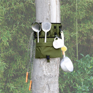 Outdoor Camping <b>Cookware</b> Storage Bag Military Green Oxford Cloth Hanging Organizer For Portable Kitchen Use - Product Image 1