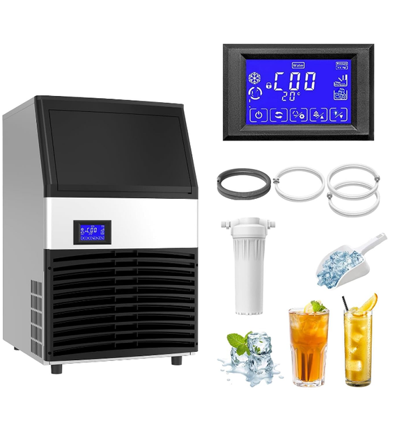 Spelor Commercial Grade Ice Maker Machine Full Heavy Duty Stainless Steel Construction for Home Kitchen Bar Ice Maker Machine