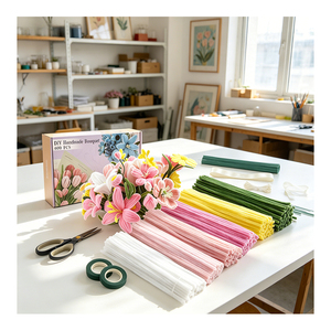 Handmade DIY <b>Craft</b> Kit Velvet Chenille Fuzzy <b>Wire</b> Material for Educational Projects Creative Fuzzy <b>Wire</b> Flower Decorations Home - Product Image 4