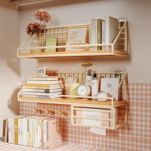 Étagère murale rectangulaire à 2 niveaux, résistante à la rouille, panier suspendu pour dortoir, chambre à coucher, pour articles divers - Product Image 2