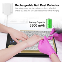 Aspirateur à poussière pour ongles rechargeable, puissant, 4500 tr/min