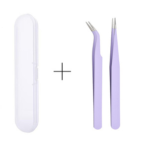 Straight Curved Lash Tweezers DIY <b>Nail</b> Art Tweezers Stainless Steel Eyelash <b>Extension</b> Tweezers For Lash Technician Salon Beauty - Product Image 2
