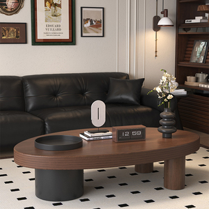 Solid Wood Irregular <b>Coffee</b> <b>Table</b> Modern Minimalist Living Room Furniture Storage Efficient Design <b>Small</b> Apartment Use - Product Image 4