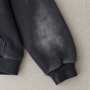 Vestes à fermeture éclair personnalisées à motif écossais, sweats à capuche double couche <span class=keywords><strong>en</strong></span> tissu gaufré pour hommes, 100% coton, sweats à capuche réversibles <span class=keywords><strong>en</strong></span> tricot gaufré de haute qualité - Product Image 4